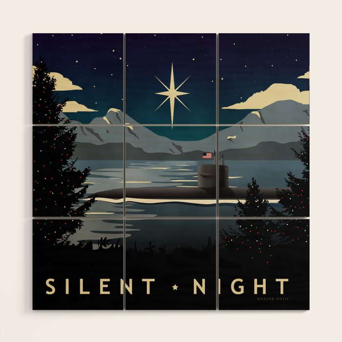Silent Night - Submarine Holiday Wood Wall Art Gallery Image 1