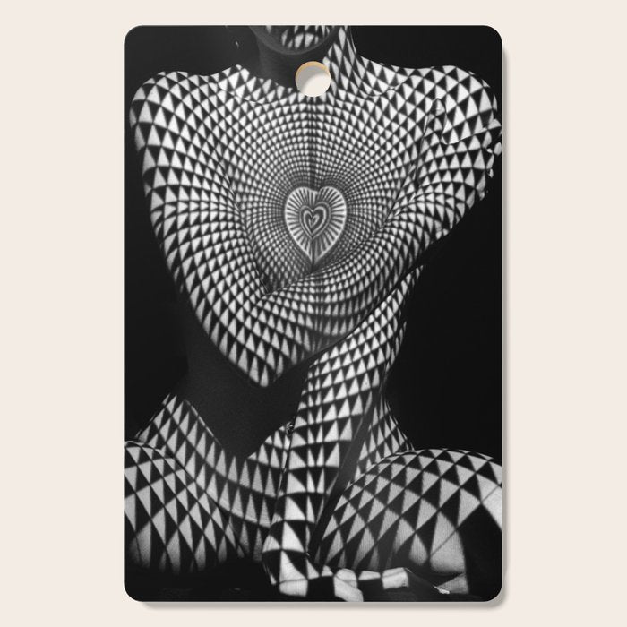 0622-JAL Heart Shape Pattern on Breasts and Nude Body Abstracted by Optical Patten Cutting Board Gallery Image 1