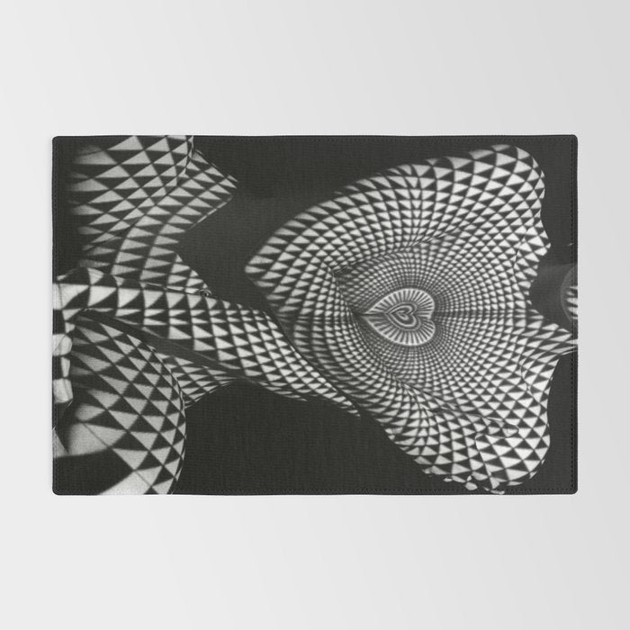 0622-JAL Heart Shape Pattern on Breasts and Nude Body Abstracted by Optical Patten Rug Gallery Image 2