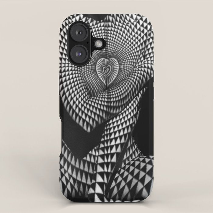 0622-JAL Heart Shape Pattern on Breasts and Nude Body Abstracted by Optical Patten iPhone Case Gallery Image 1