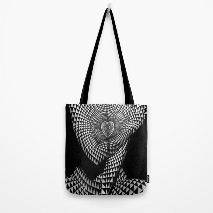 0622-JAL Heart Shape Pattern on Breasts and Nude Body Abstracted by Optical Patten Tote Bag Gallery Image 2