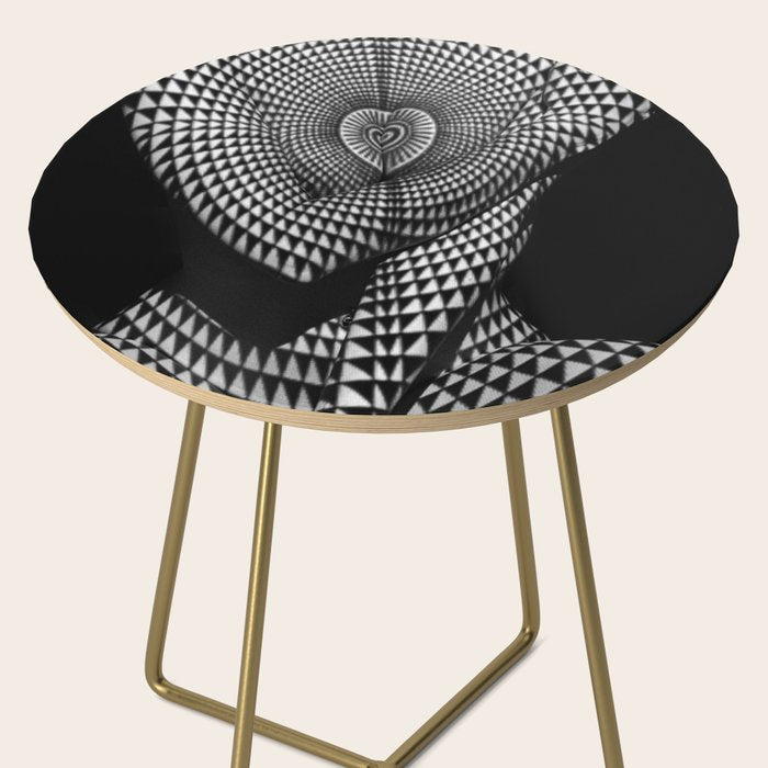 0622-JAL Heart Shape Pattern on Breasts and Nude Body Abstracted by Optical Patten Side Table Gallery Image 2