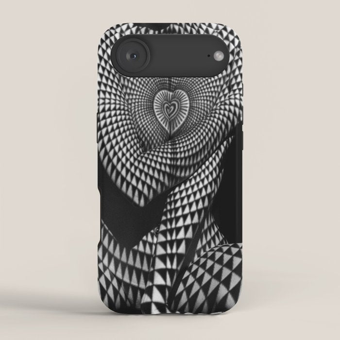 0622-JAL Heart Shape Pattern on Breasts and Nude Body Abstracted by Optical Patten iPhone Case Gallery Image 2