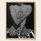 0622-JAL Heart Shape Pattern on Breasts and Nude Body Abstracted by Optical Patten Serving Tray Gallery Image 1