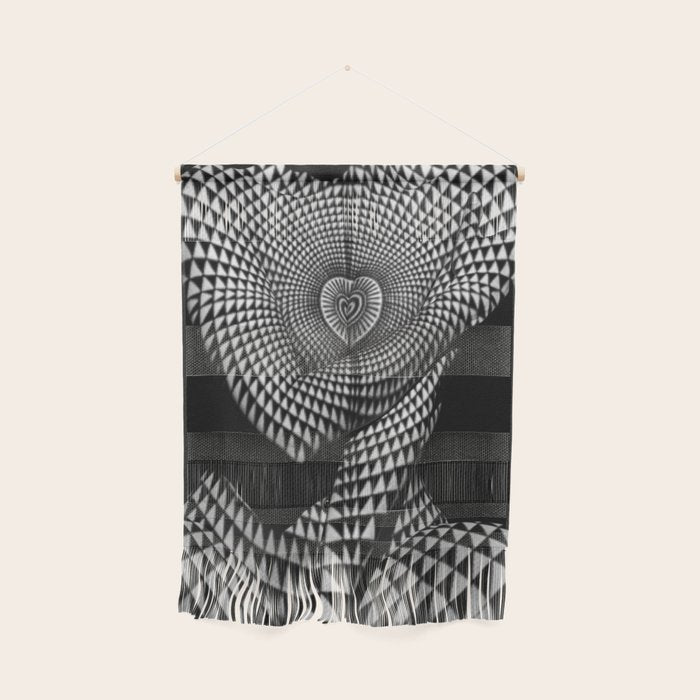 0622-JAL Heart Shape Pattern on Breasts and Nude Body Abstracted by Optical Patten Wall Hanging Gallery Image 1