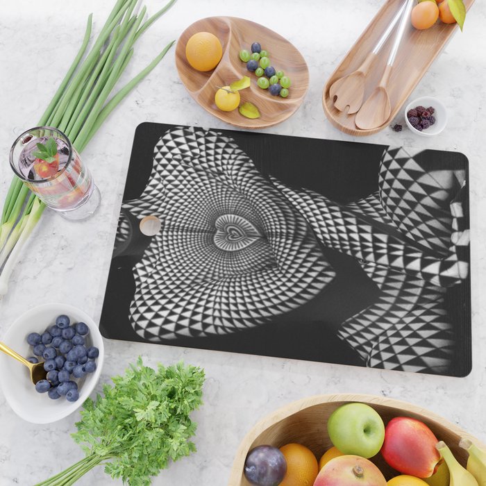 0622-JAL Heart Shape Pattern on Breasts and Nude Body Abstracted by Optical Patten Cutting Board Gallery Image 2