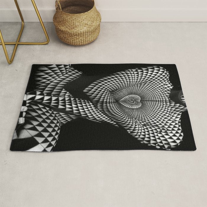 0622-JAL Heart Shape Pattern on Breasts and Nude Body Abstracted by Optical Patten Rug Gallery Image 1