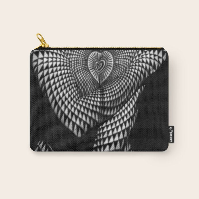 0622-JAL Heart Shape Pattern on Breasts and Nude Body Abstracted by Optical Patten Carry All Pouch Gallery Image 1