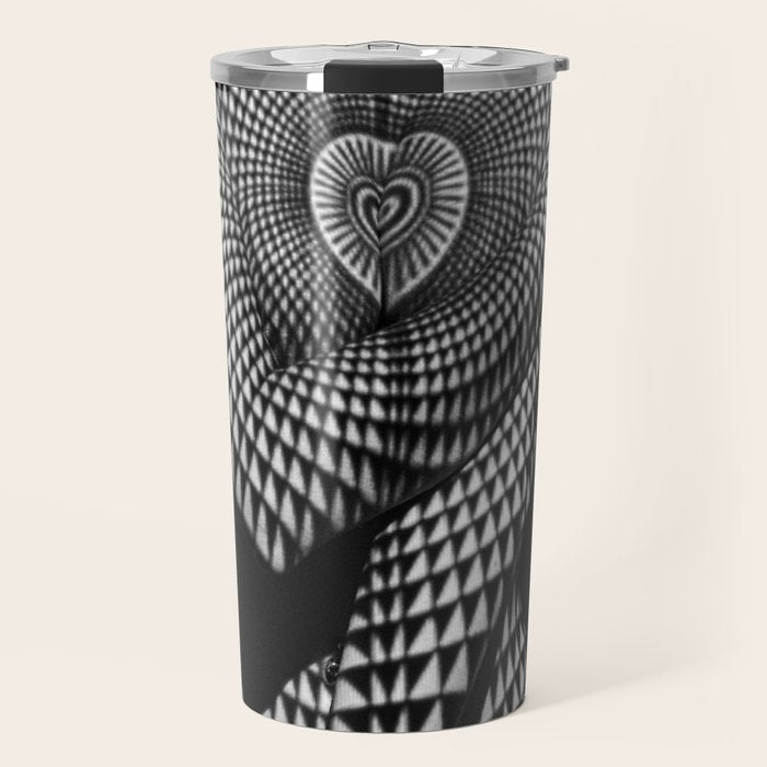 0622-JAL Heart Shape Pattern on Breasts and Nude Body Abstracted by Optical Patten Travel Mug Gallery Image 1