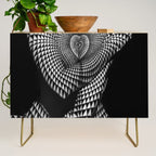 0622-JAL Heart Shape Pattern on Breasts and Nude Body Abstracted by Optical Patten Credenza Gallery Image 1
