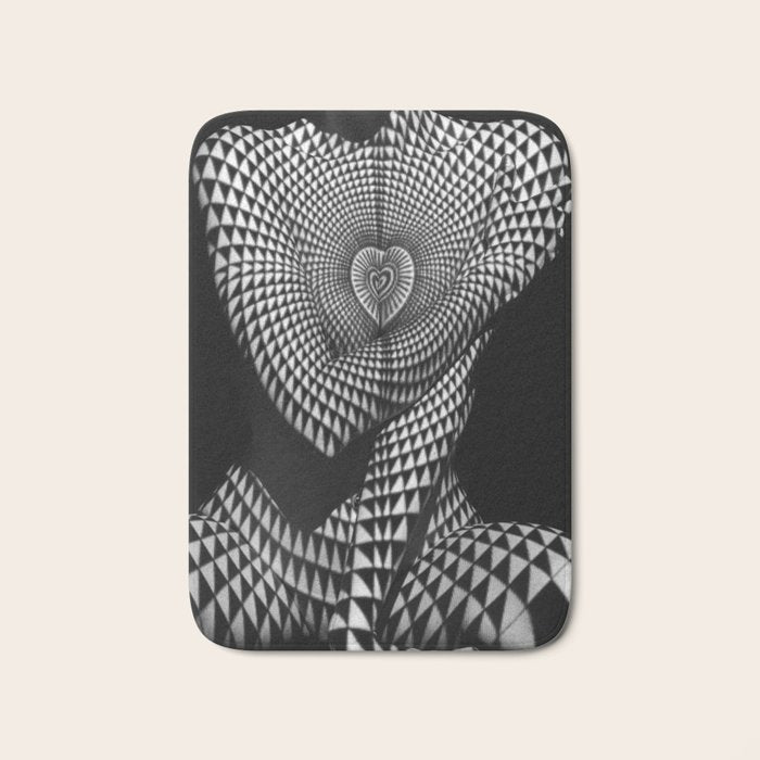0622-JAL Heart Shape Pattern on Breasts and Nude Body Abstracted by Optical Patten Bath Mat Gallery Image 1