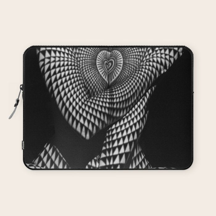 0622-JAL Heart Shape Pattern on Breasts and Nude Body Abstracted by Optical Patten Laptop Sleeve Gallery Image 1