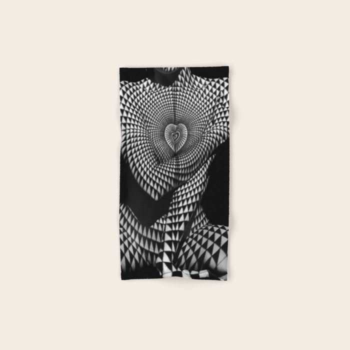 0622-JAL Heart Shape Pattern on Breasts and Nude Body Abstracted by Optical Patten Bath Towel Gallery Image 1