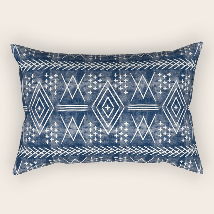 vintage moroccan - dark blue Rectangular Pillow Gallery Image 1