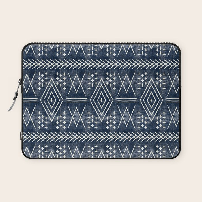 vintage moroccan - dark blue Laptop Sleeve Gallery Image 1