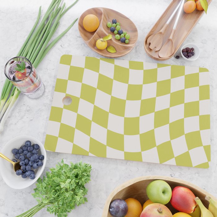 Warped Check Pattern Lime Cutting Board Gallery Image 2