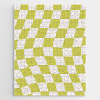Warped Check Pattern Lime Jigsaw Puzzle Gallery Image 1