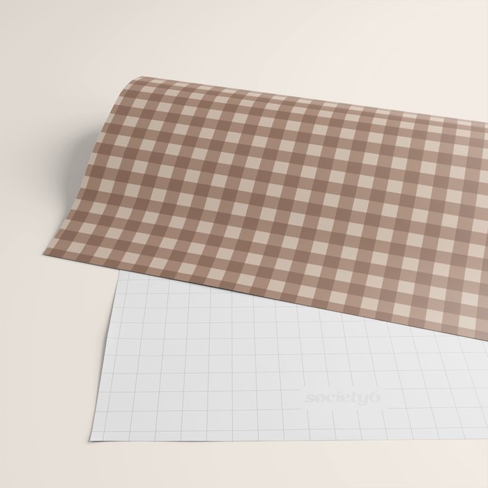Gingham Plaid Pattern - Coffee Creme Wrapping Paper Gallery Image 2