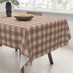 Gingham Plaid Pattern - Coffee Creme Tablecloth Gallery Image 3