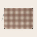 Gingham Plaid Pattern - Coffee Creme Laptop Sleeve Gallery Image 1
