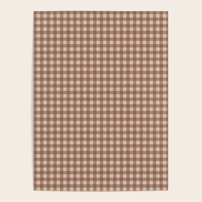 Gingham Plaid Pattern - Coffee Creme Poster Gallery Image 4