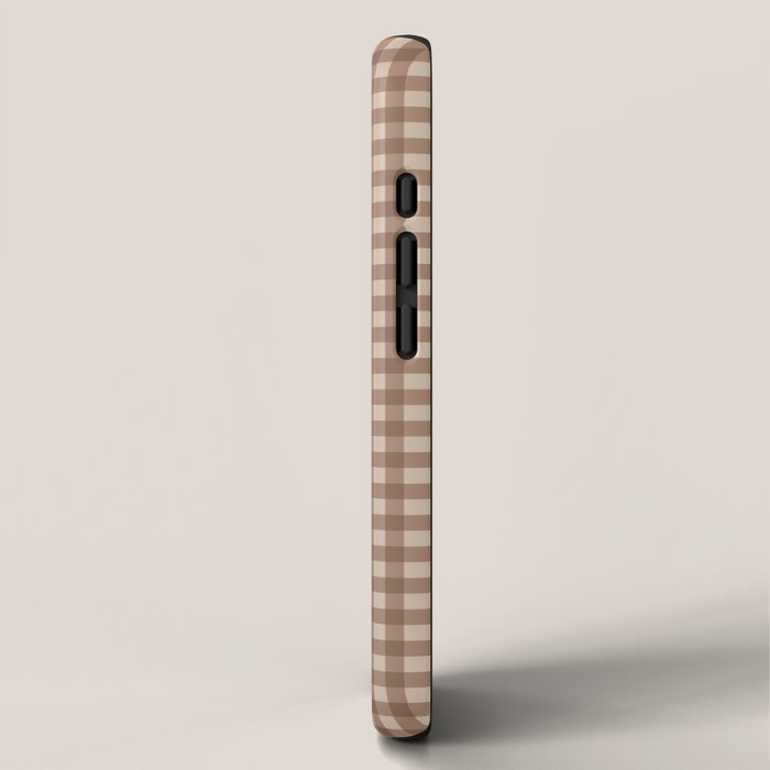 Gingham Plaid Pattern - Coffee Creme iPhone Case Gallery Image 2