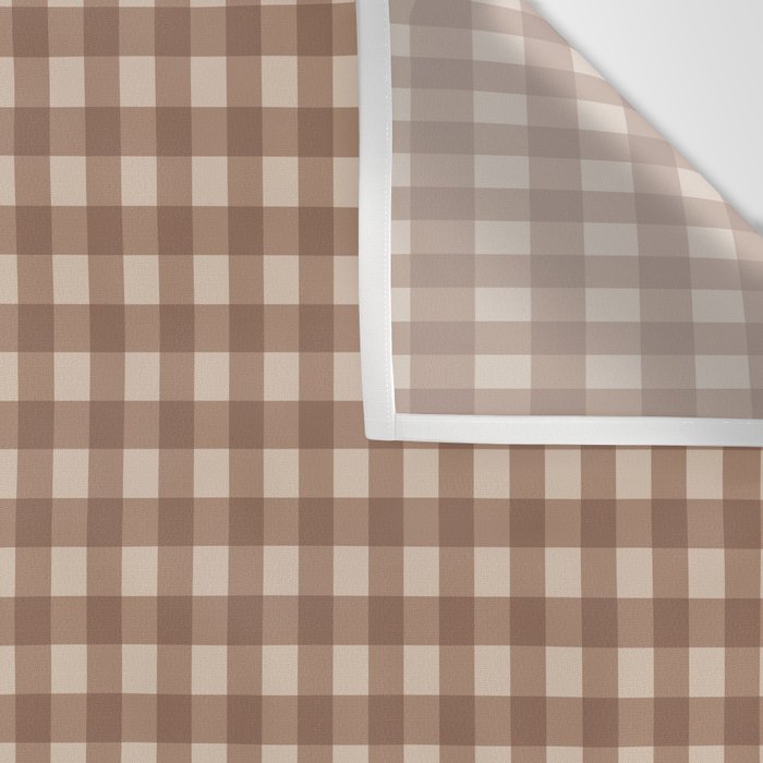 Gingham Plaid Pattern - Coffee Creme Wall Tapestry Gallery Image 3