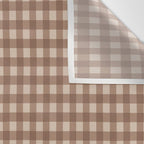 Gingham Plaid Pattern - Coffee Creme Wall Tapestry Gallery Image 3