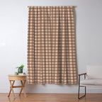 Gingham Plaid Pattern - Coffee Creme Window Curtain Gallery Image 5