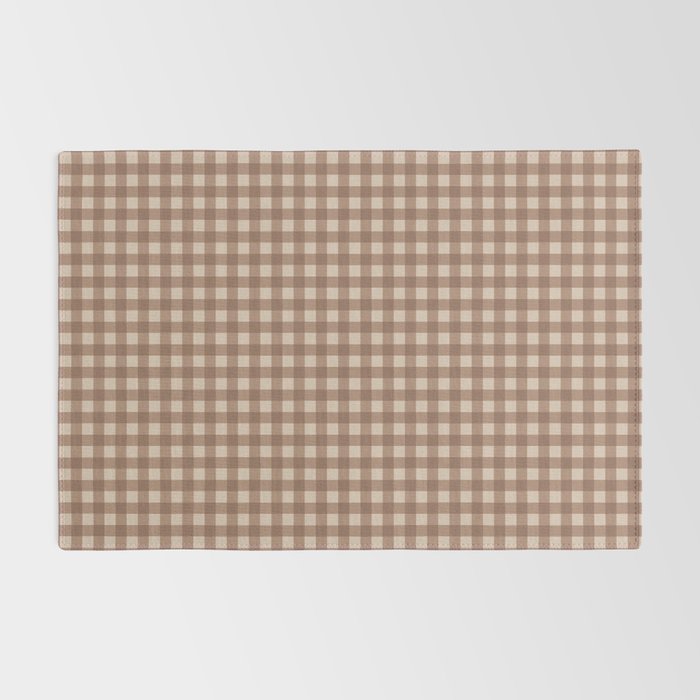 Gingham Plaid Pattern - Coffee Creme Rug Gallery Image 2