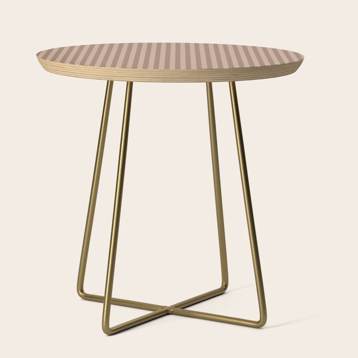 Gingham Plaid Pattern - Coffee Creme Side Table Gallery Image 1