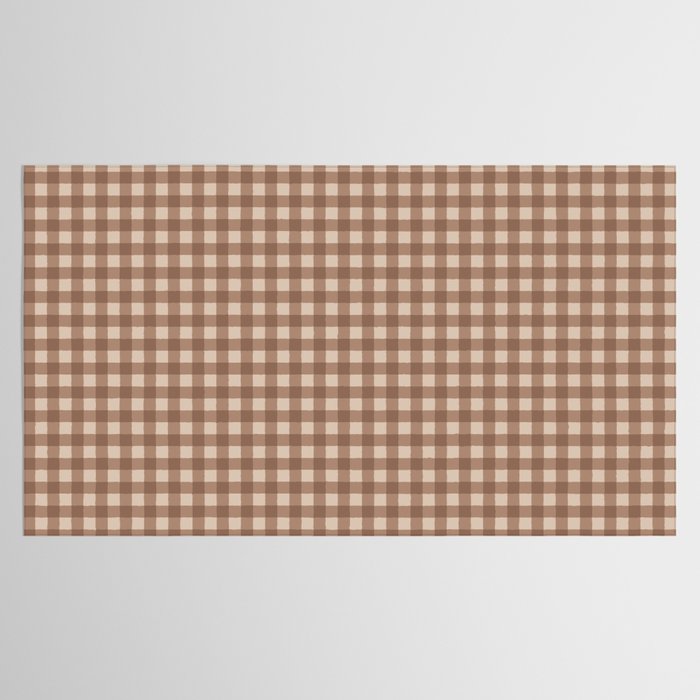 Gingham Plaid Pattern - Coffee Creme Tablecloth Gallery Image 2