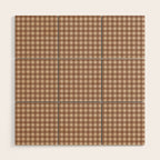 Gingham Plaid Pattern - Coffee Creme Wood Wall Art Gallery Image 1