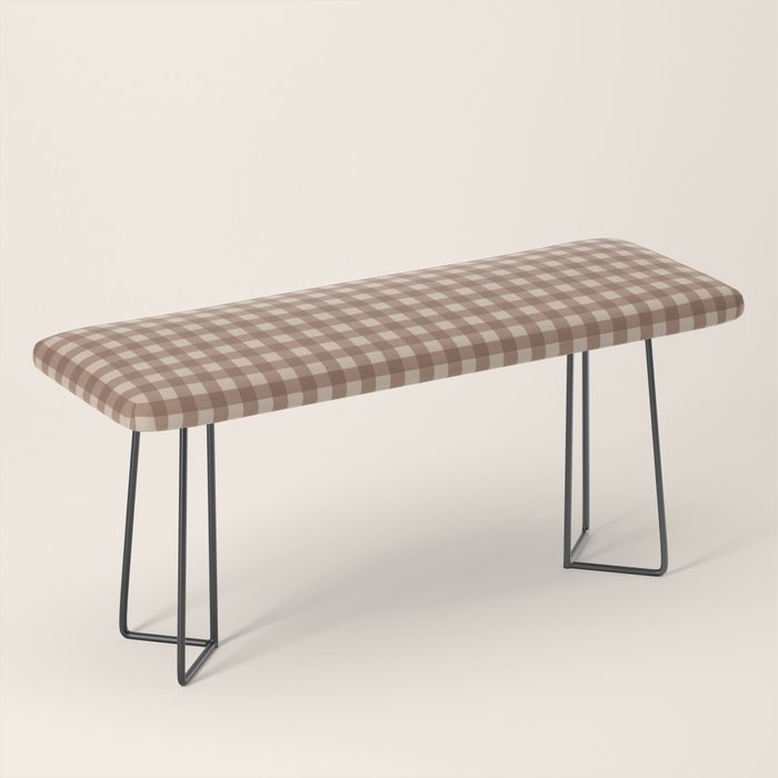 Gingham Plaid Pattern - Coffee Creme Bench Gallery Image 1
