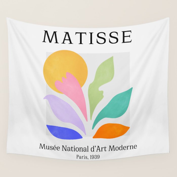 Sun & Leaves: Matisse Pastel Series 04 Wall Tapestry Gallery Image 1