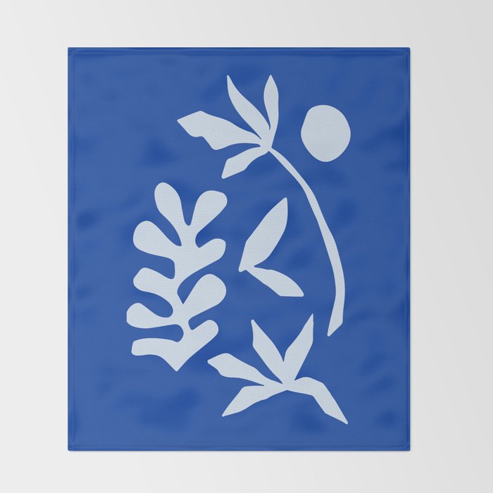 Chathams Blue Collage: Paper Cutouts Matisse Edition  Throw Blanket Gallery Image 2