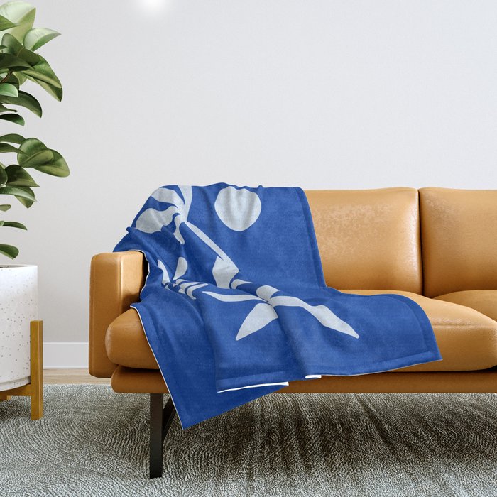 Chathams Blue Collage: Paper Cutouts Matisse Edition  Throw Blanket Gallery Image 1