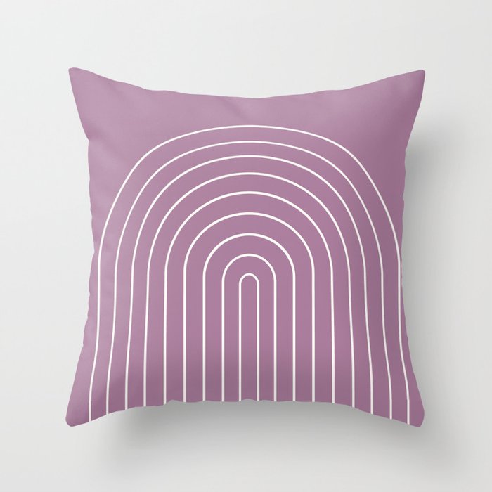Minimal Arch XXXI Lilac Purple Modern Geometric Lines Throw Pillow Gallery Image 1