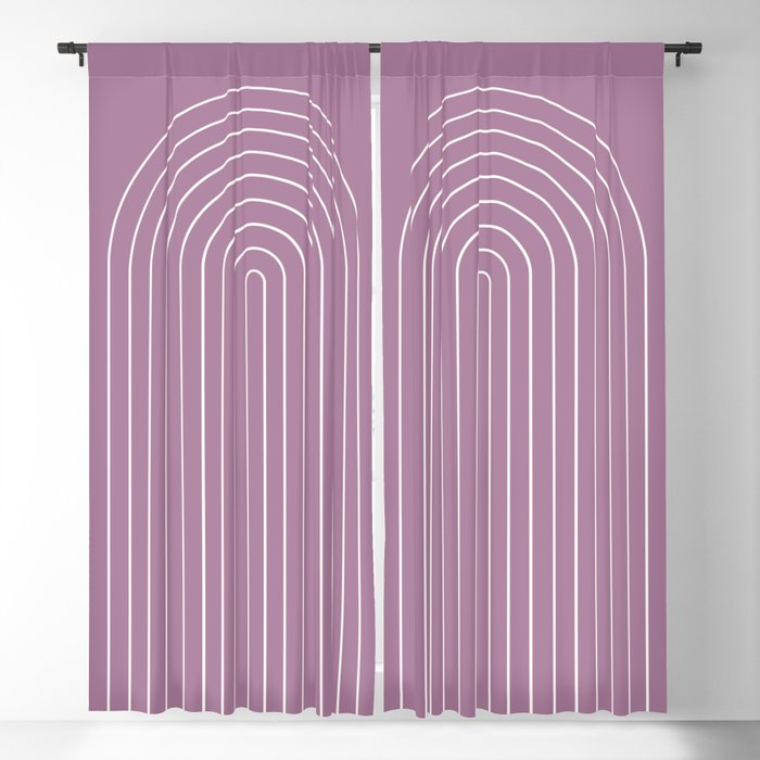 Minimal Arch XXXI Lilac Purple Modern Geometric Lines Window Curtain Gallery Image 5