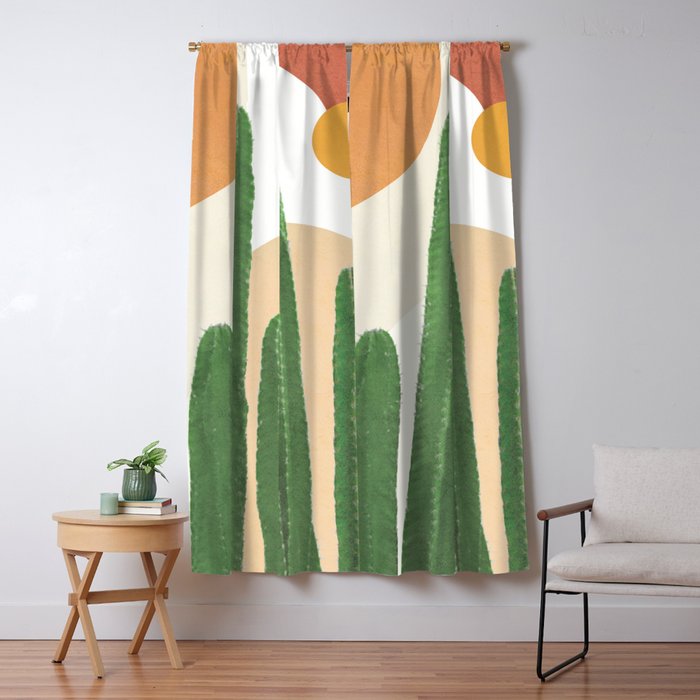Abstract Cactus I Window Curtain Gallery Image 1