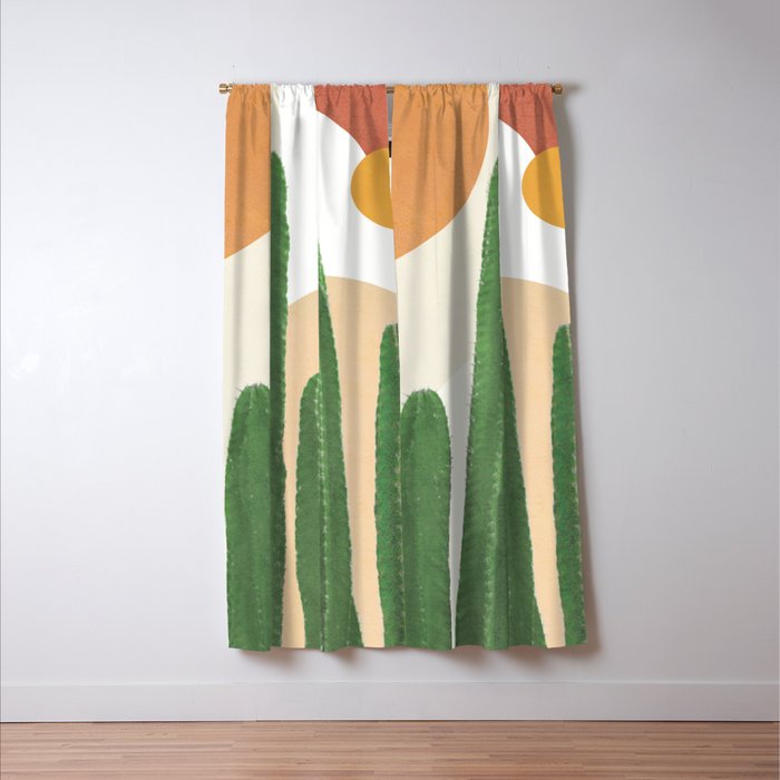 Abstract Cactus I Window Curtain Gallery Image 3