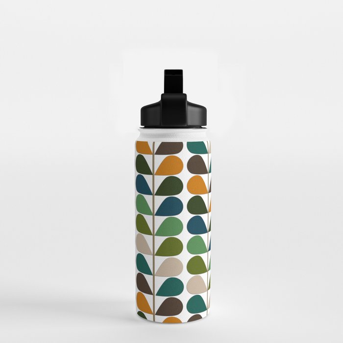 Mid Century Modern Fern Pattern Water Bottle Gallery Image 2