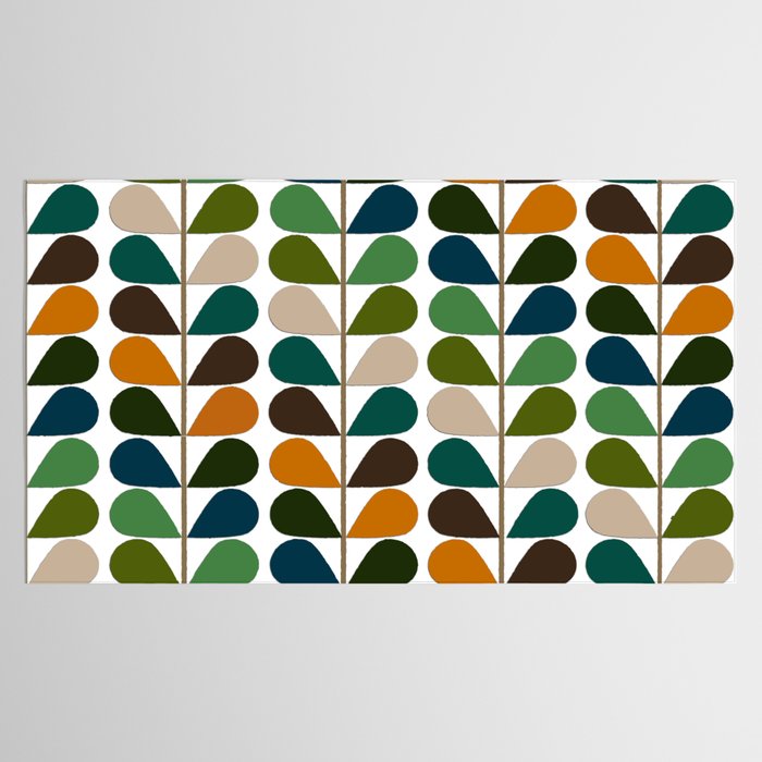 Mid Century Modern Fern Pattern Tablecloth Gallery Image 2