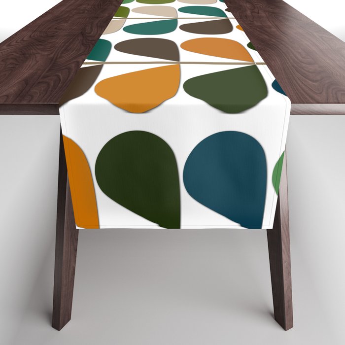 Mid Century Modern Fern Pattern Table Runner Gallery Image 1