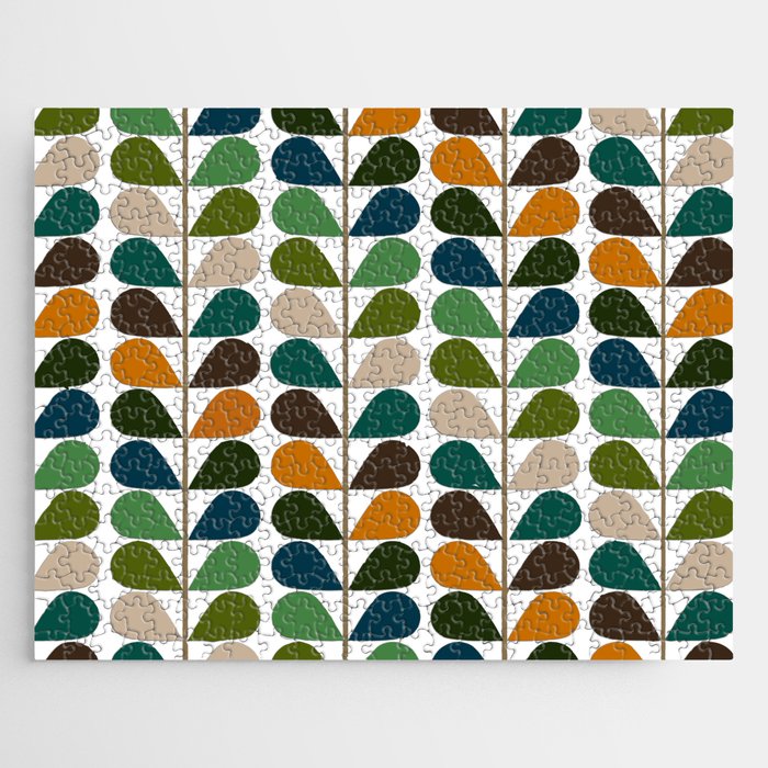 Mid Century Modern Fern Pattern Jigsaw Puzzle Gallery Image 1