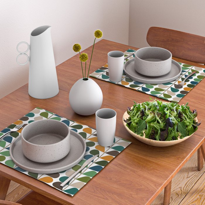 Mid Century Modern Fern Pattern Placemat Gallery Image 2