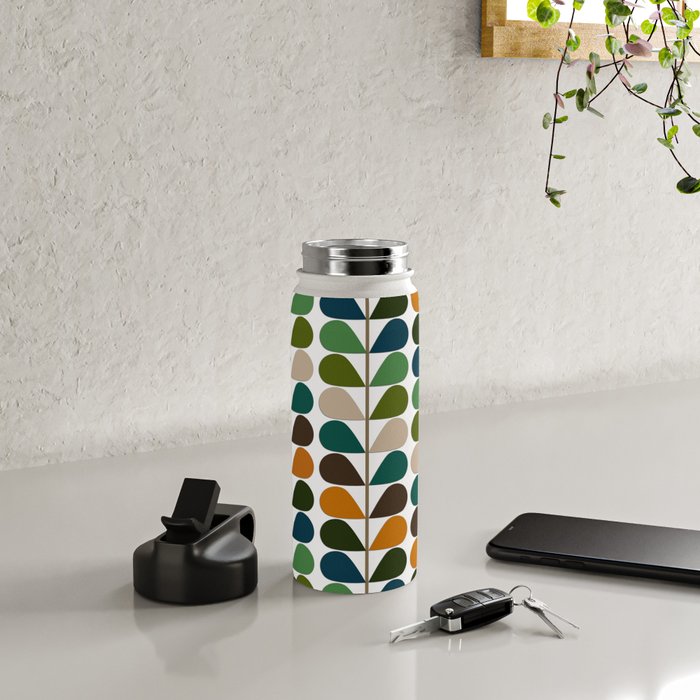 Mid Century Modern Fern Pattern Water Bottle Gallery Image 4