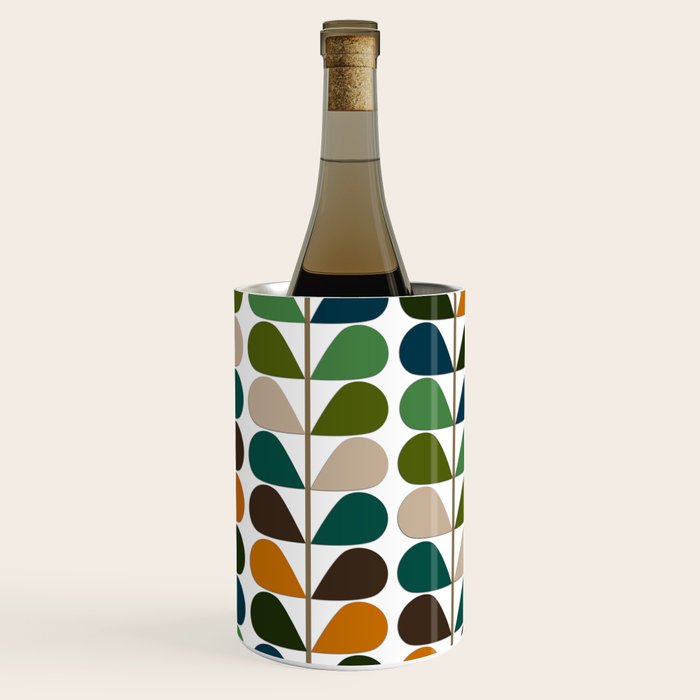 Mid Century Modern Fern Pattern Wine Chiller