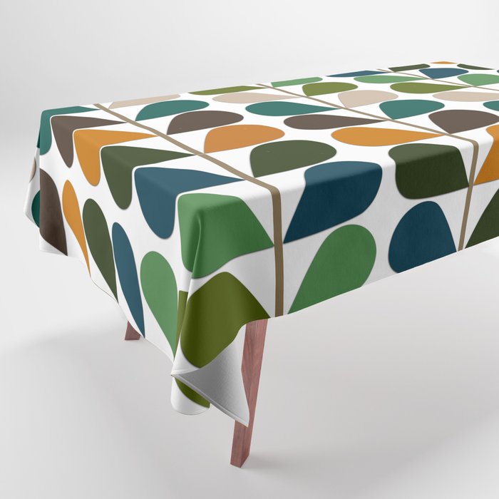Mid Century Modern Fern Pattern Tablecloth Gallery Image 1