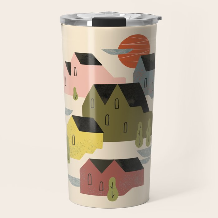 Cozy Village Travel Mug Gallery Image 1